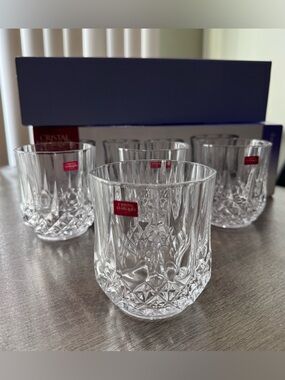 Cristal d'Arques  Crystal Double Old Fashion Glass  10 3/4 oz. Set of 4